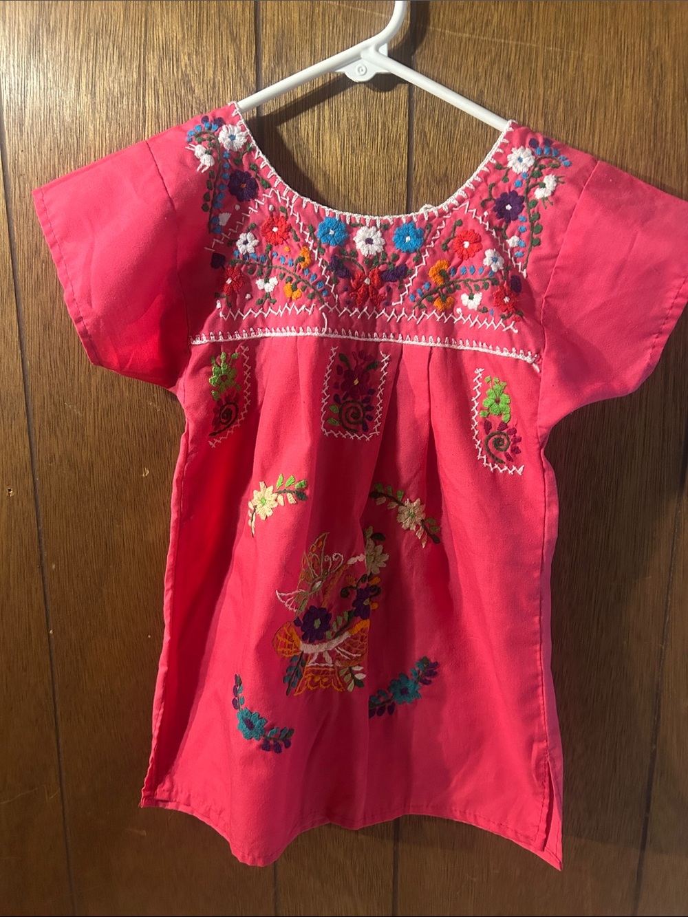 3/$25 Pink Embroidered Mexican-Style Dress